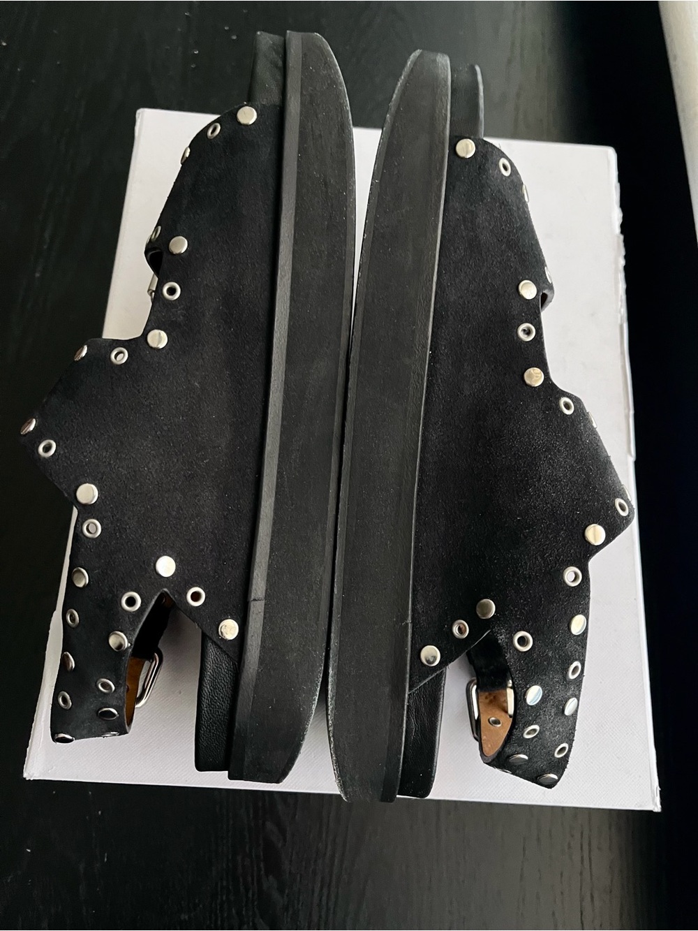 Isabel Marant Black Studded Double-Buckle Sandals - Picture 5 of 8